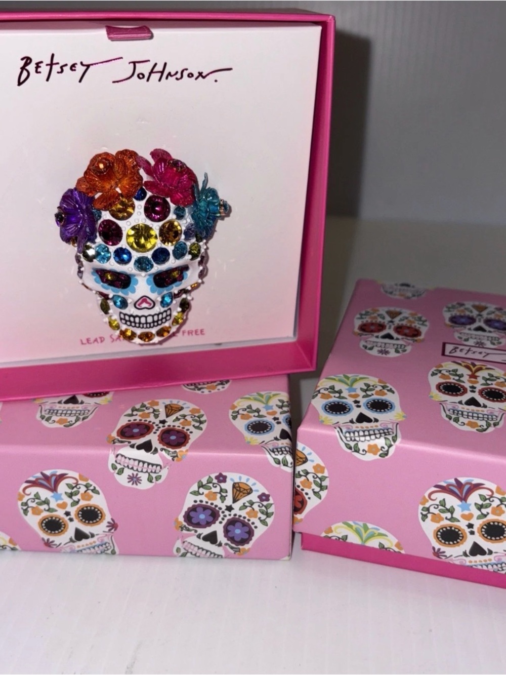 Betsey Johnson Skull Brooch Pin